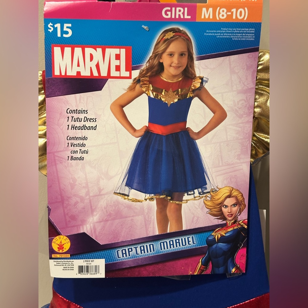 RUBIES 2 Piece set Starry Heroine Costume Blue,Red,Gold Girls Costume Sz M 8-10 - Picture 10 of 11